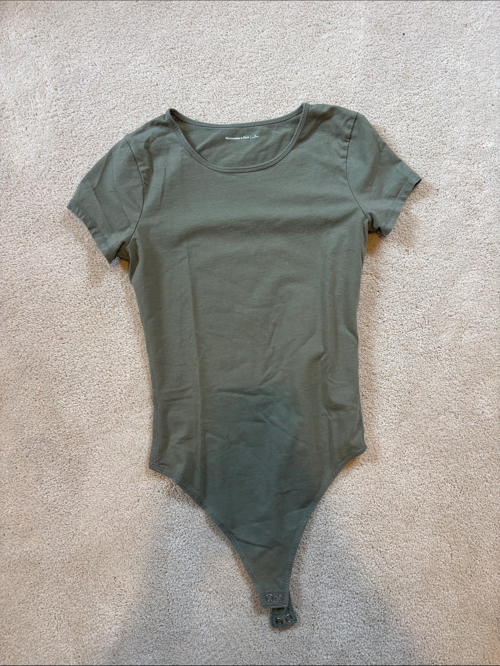 Abercrombie & Fitch Olive Green Short-Sleeve Scoop Neck Bodysuit
